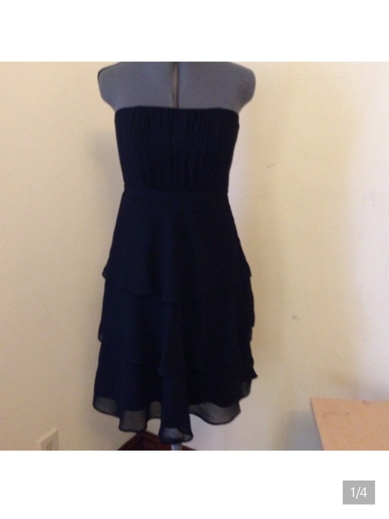 White House Black Market Dresses & Skirts - White House Black Market Black Strapless Tiered Cocktail Dress